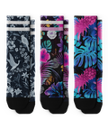 Tropical Flora Athletic Crew Socks 3-Pack