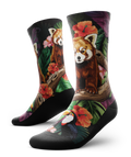 Tropical Panda Athletic Crew Socks