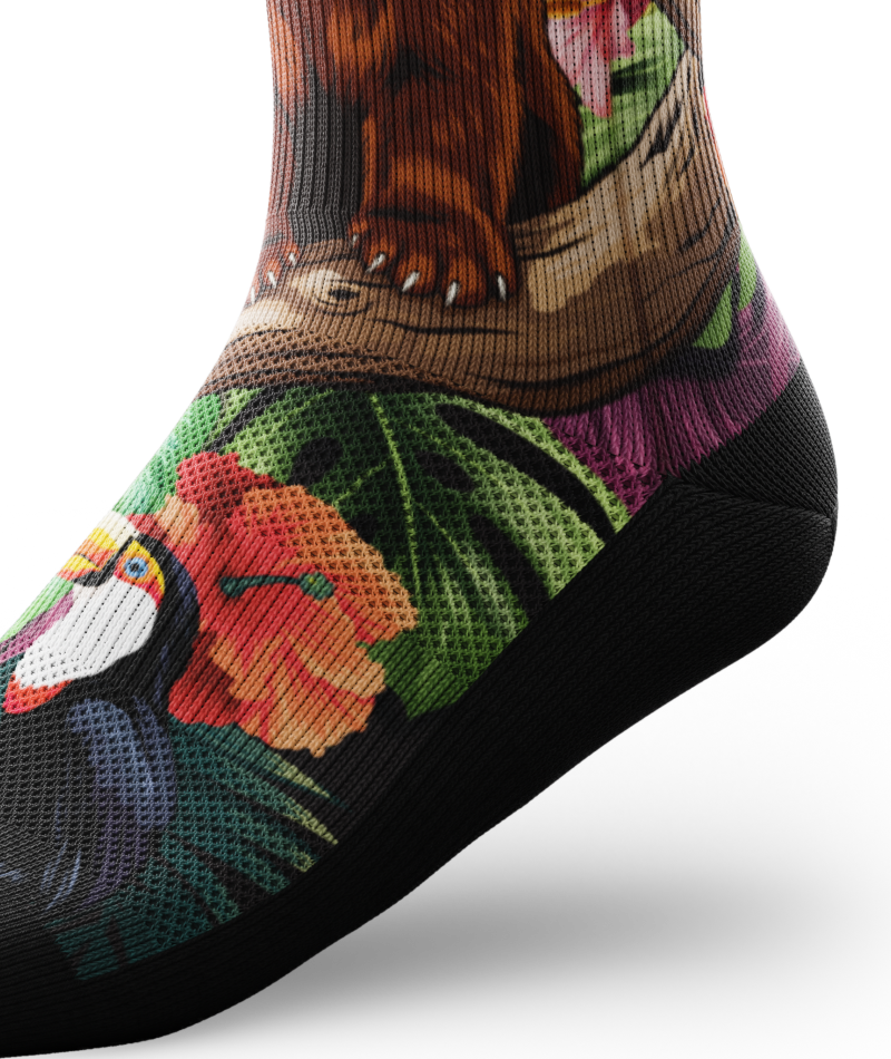 Tropical Panda Athletic Crew Socks