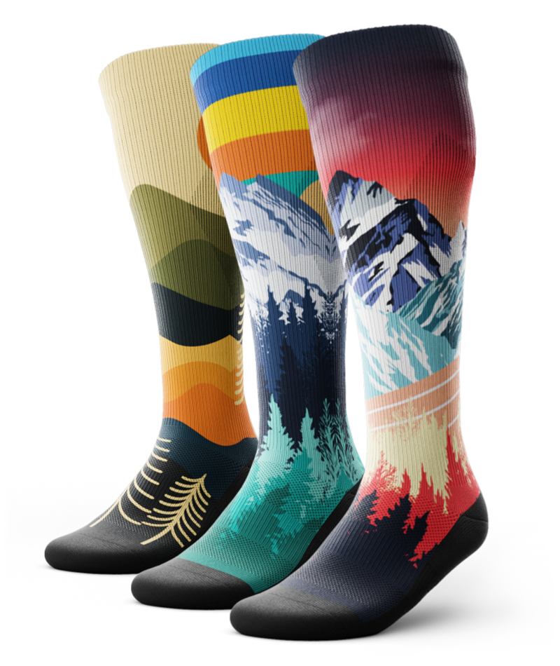 Lot de 3 paires de chaussettes de compression athlétiques hautes Vista Dreams