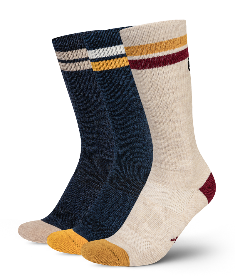 Wander Merino Wool Midweight Crew Socks 3-Pack