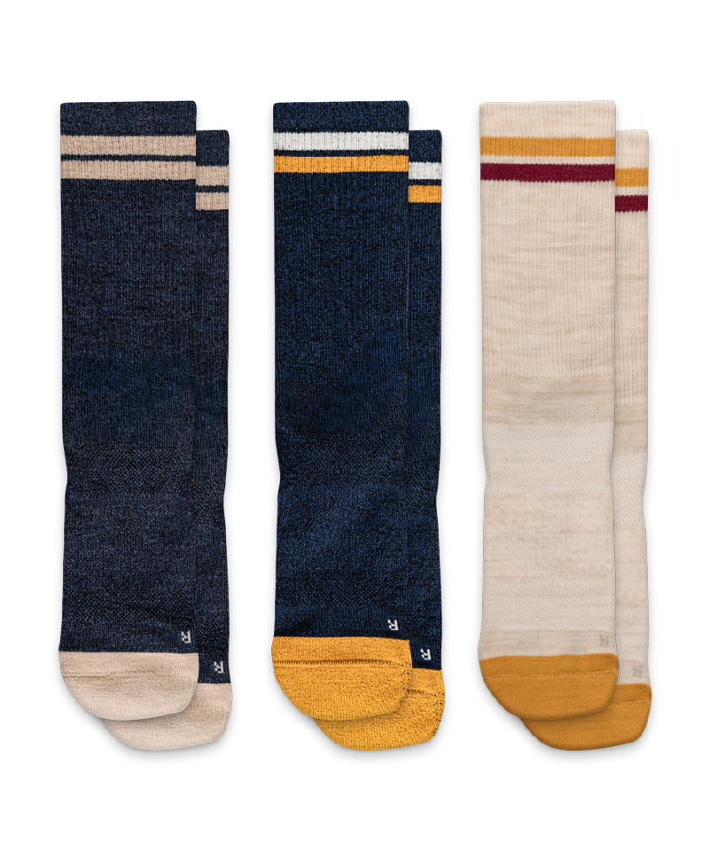 Wander Merino Wool Midweight Crew Socks 3-Pack