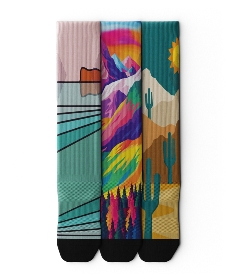 Wanderlust Knee High Compression Socks 3-Pack