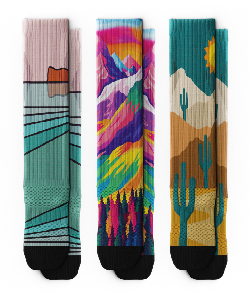 Wanderlust Athletic Knee High Compression Socks 3-Pack