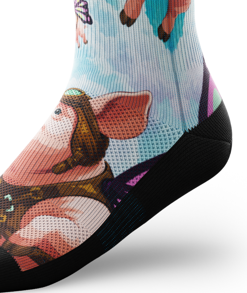 When Pigs Fly Athletic Crew Socks