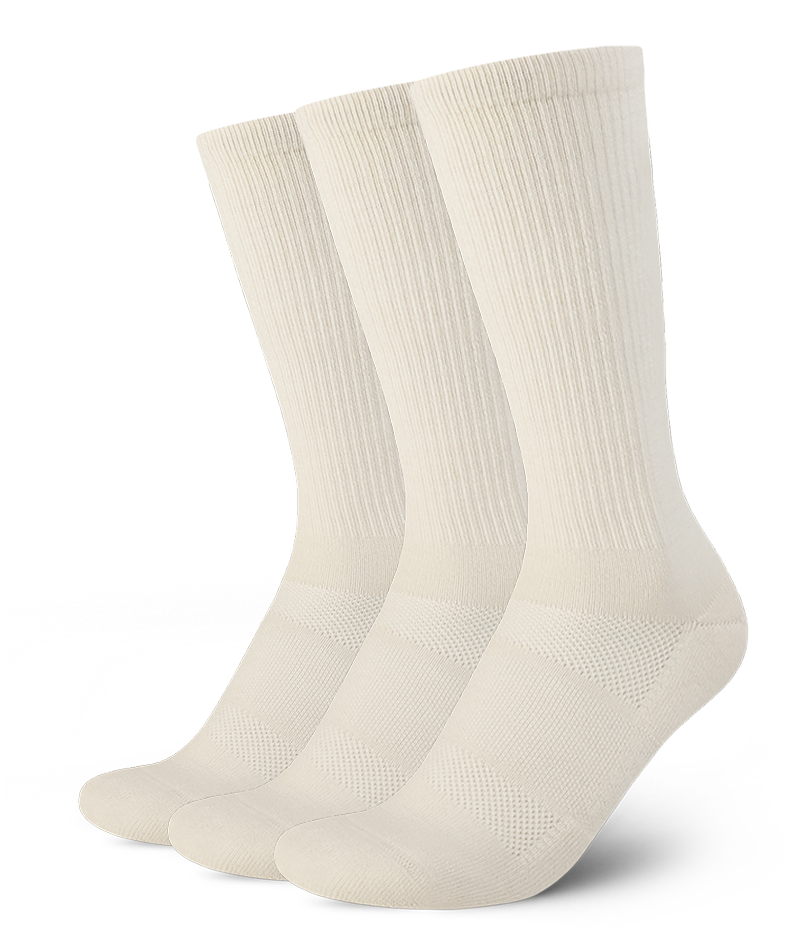 Merino Crew Socks Off White 3-Pack