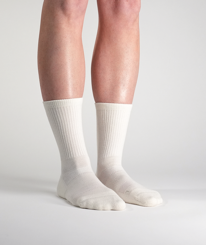 Merino Crew Socks Off White