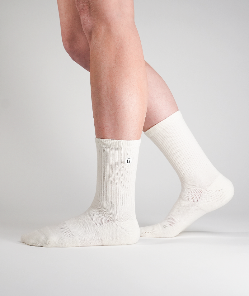 Merino Crew Socks Off White