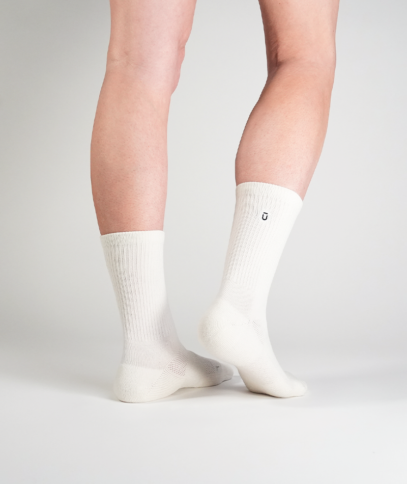 Merino Crew Socks Off White