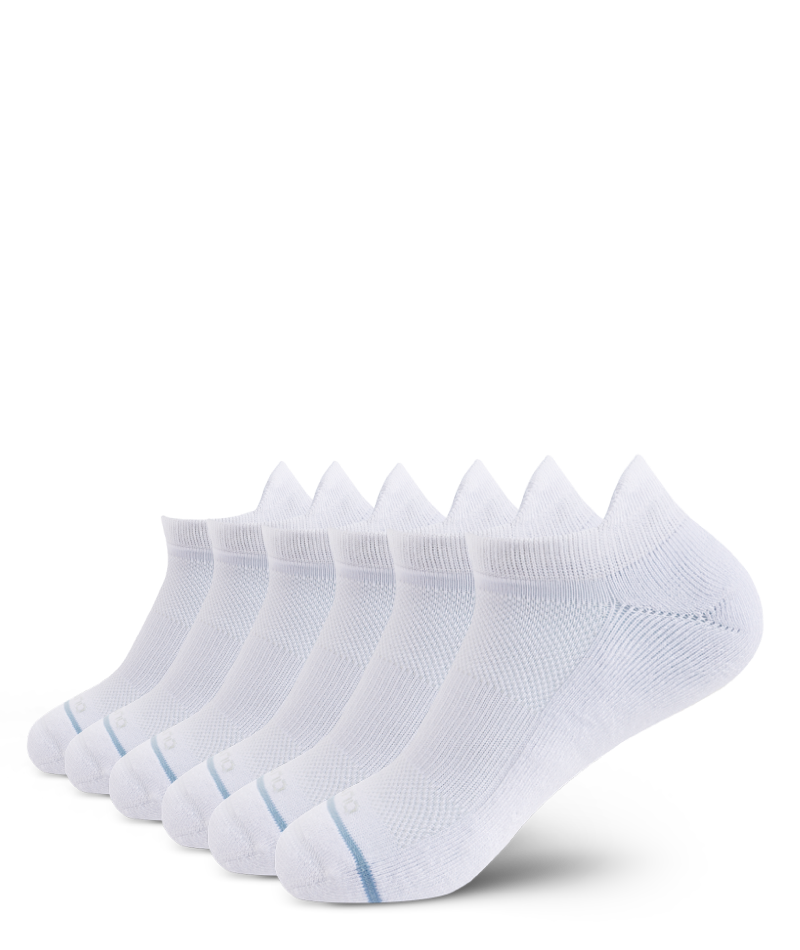 Lot de 6 paires de chaussettes courtes blanches Supima en coton de qualité supérieure