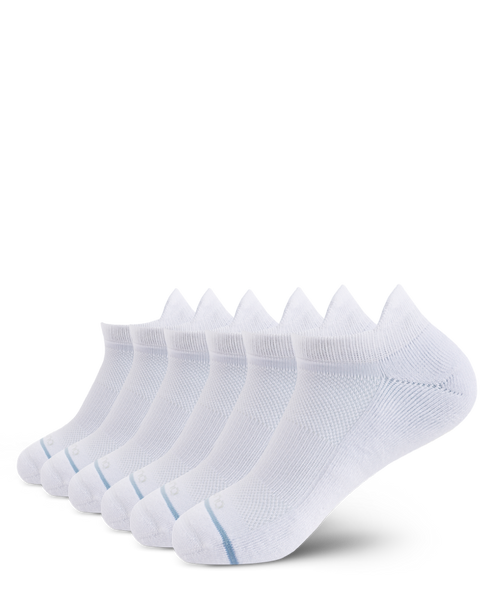 Lot de 6 paires de chaussettes courtes blanches Supima en coton de qualité supérieure