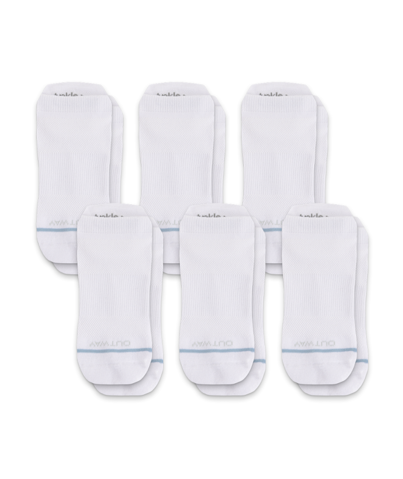 Lot de 6 paires de chaussettes courtes blanches Supima en coton de qualité supérieure