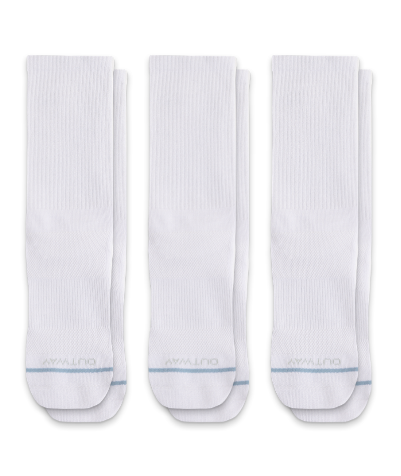 Flagship White Supima Cotton Crew Socks 3-Pack