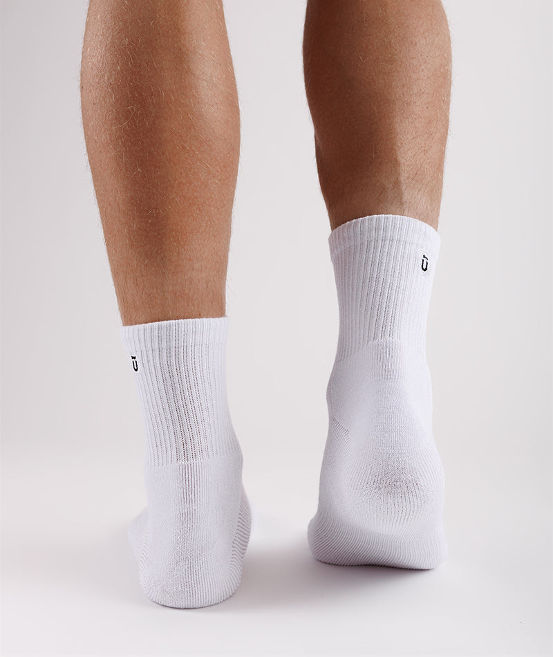 Chaussettes courtes en coton Supima blanc de prestige (lot de 3)