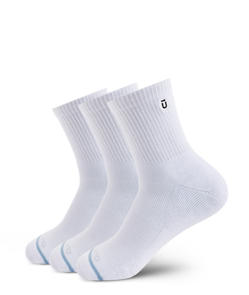 Chaussettes courtes en coton Supima blanc de prestige (lot de 3)