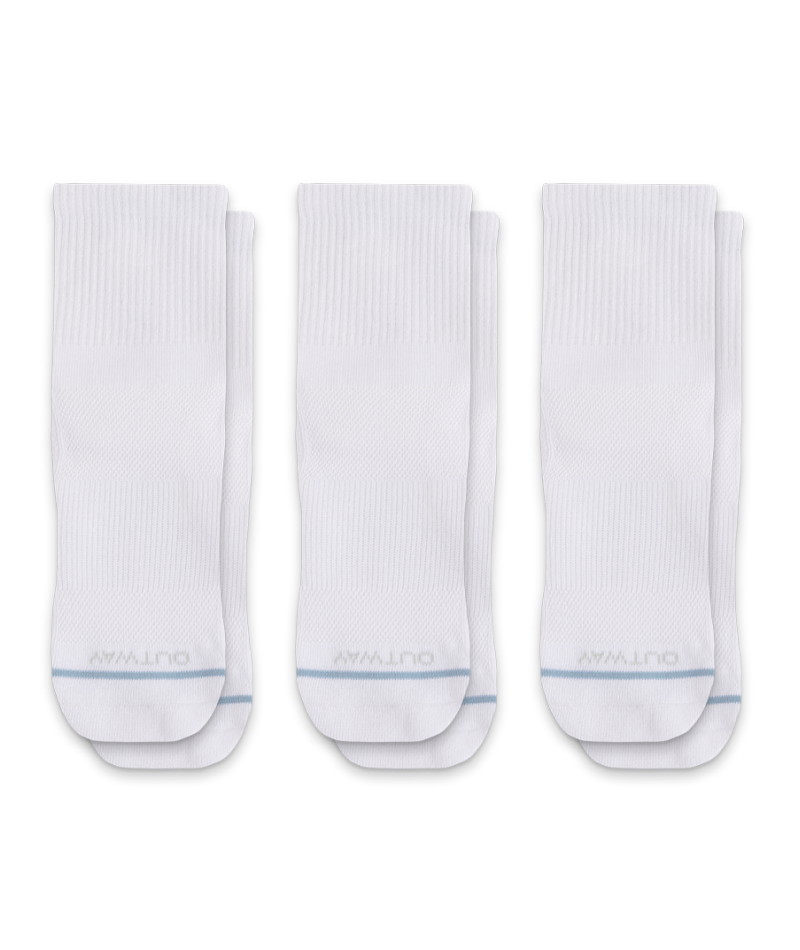 Chaussettes courtes en coton Supima blanc de prestige (lot de 3)