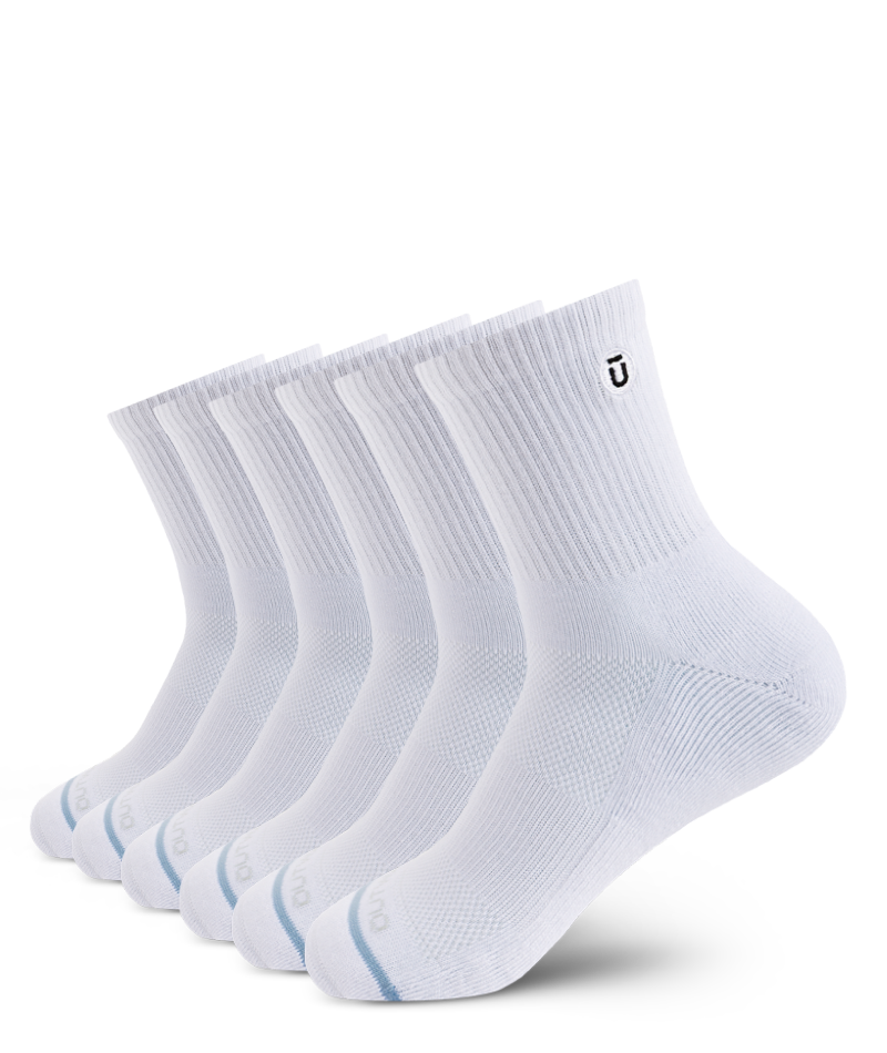 Chaussettes courtes en coton Supima blanc de prestige (paquet de 6)