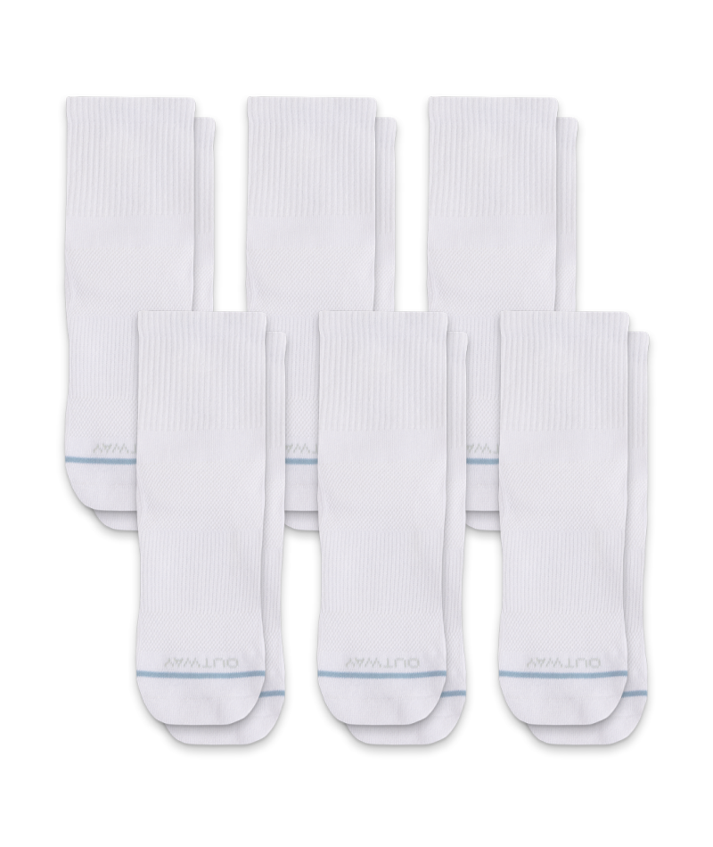 Chaussettes courtes en coton Supima blanc de prestige (paquet de 6)