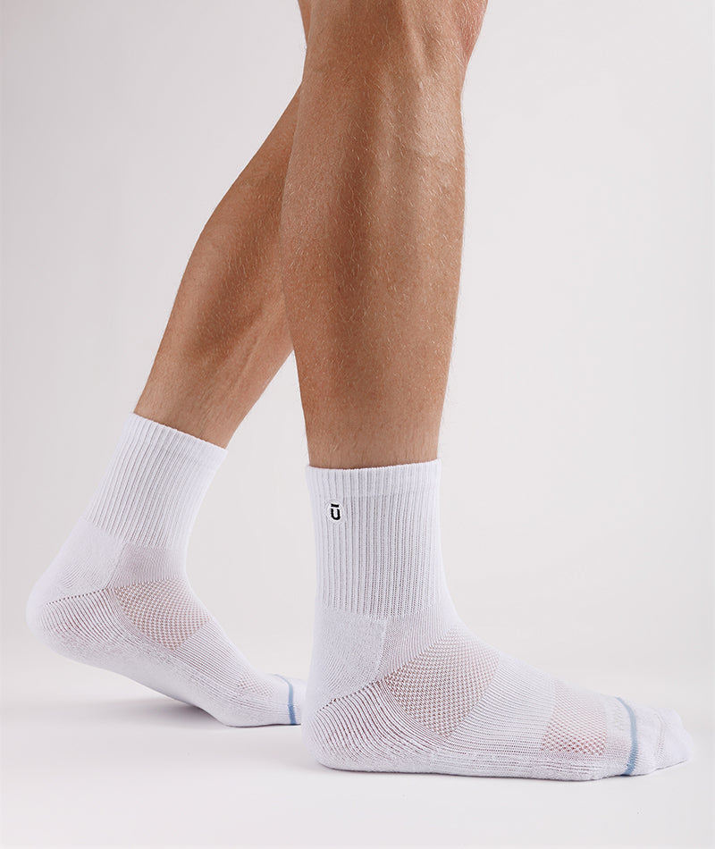 Chaussettes courtes en coton Supima blanc haut de gamme