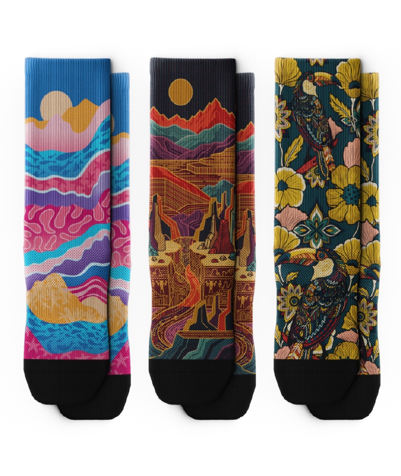 Wild Canvas Athletic Crew Socks 3-Pack