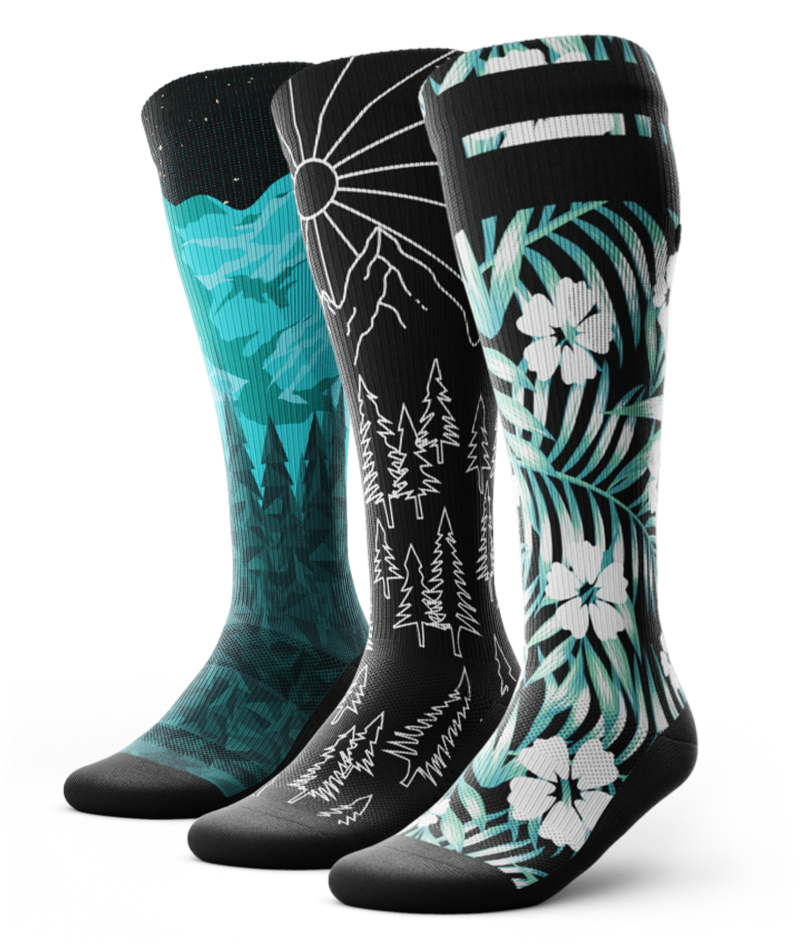 Wilderness Athletic Knee High Compression Socks 3-Pack