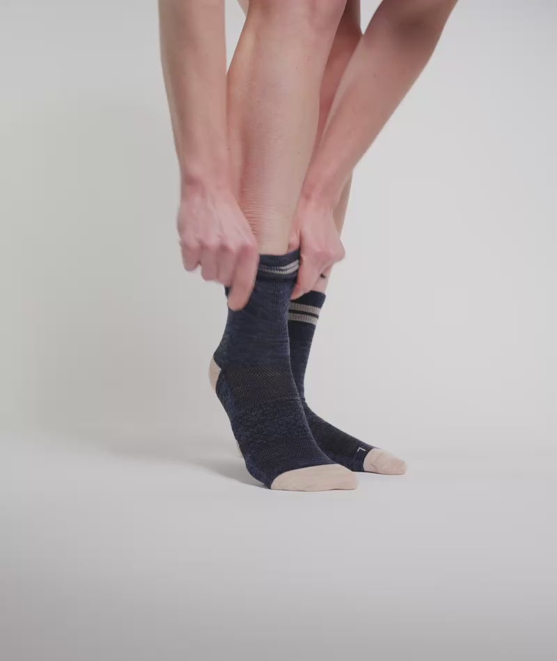 Cobalt Merino Wool Lite Crew Socks