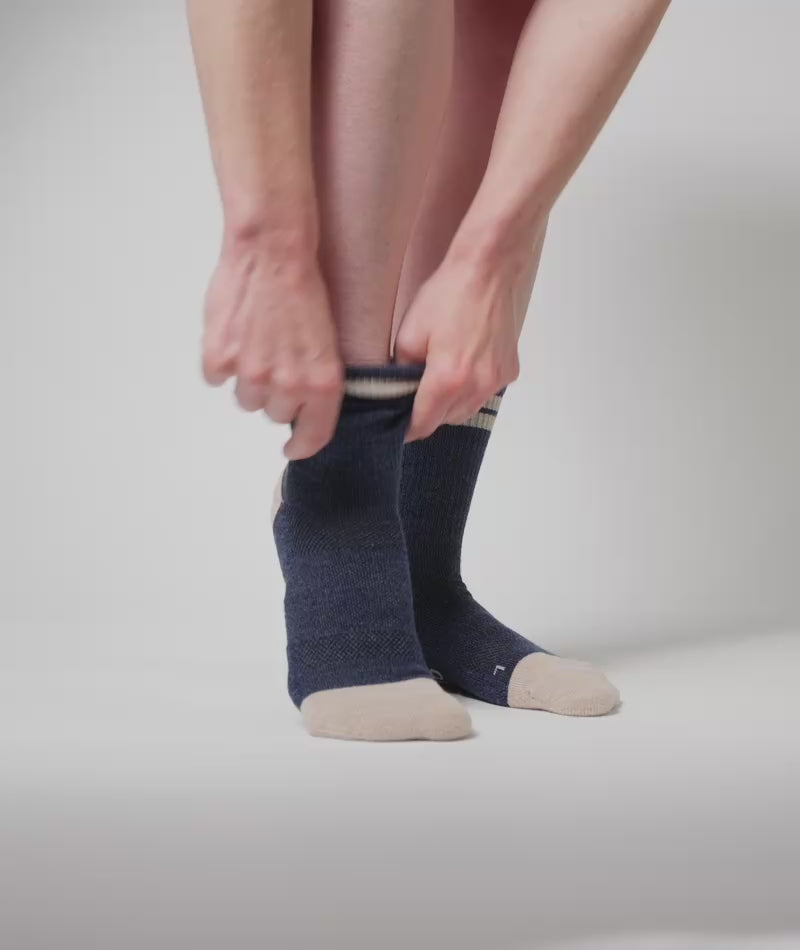 Cobalt Merino Wool Midweight Crew Socks
