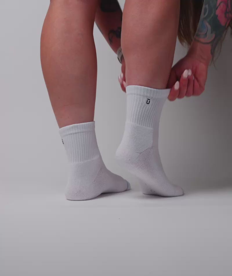Chaussettes courtes en coton Supima blanc de prestige (lot de 3)
