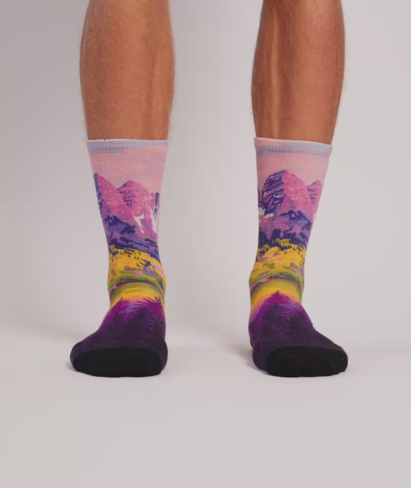 Lavender Heights Merino Wool Lite Crew Socks