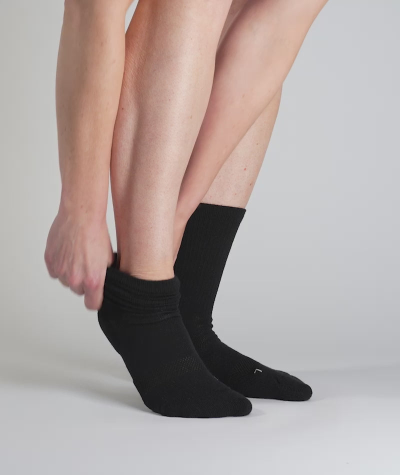 Flagship Black Merino Wool Midweight Crew Socks 3-Pack