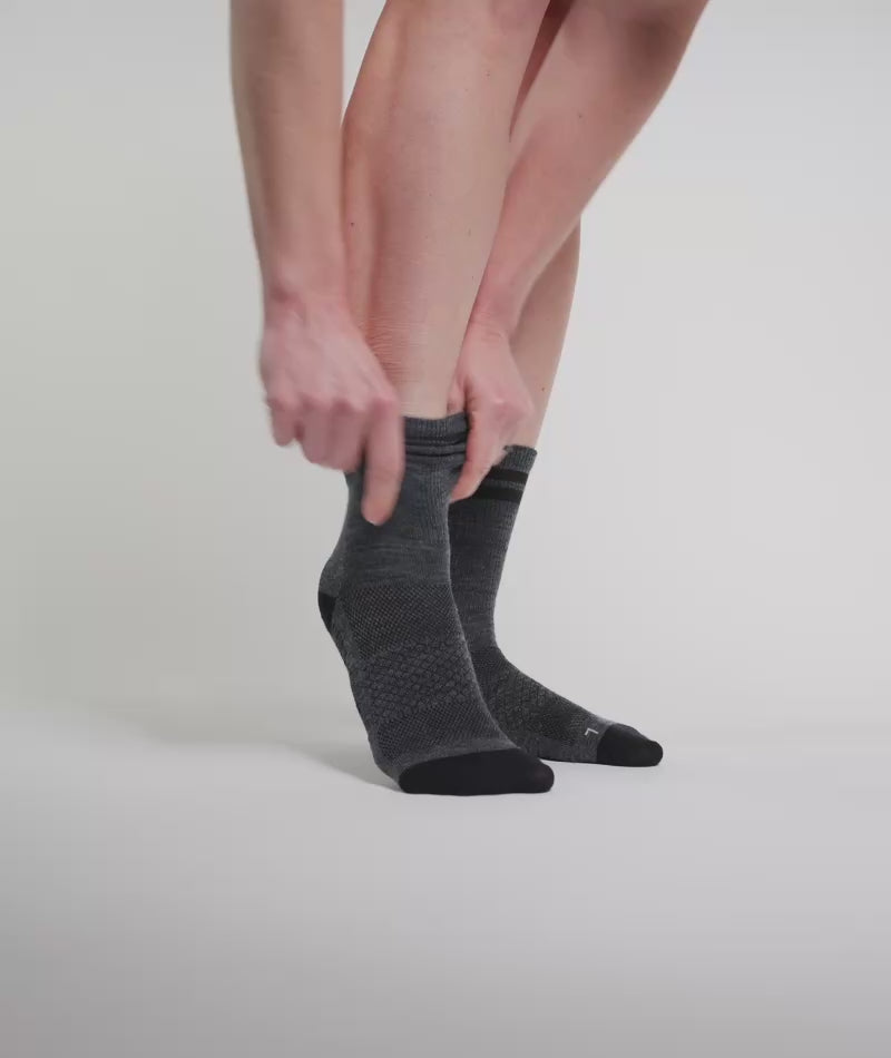 Smoke Merino Wool Lite Crew Socks
