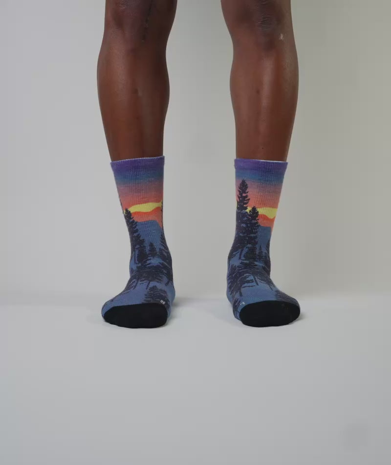 Chaussettes ras du cou légères en laine mérinos Bright Night