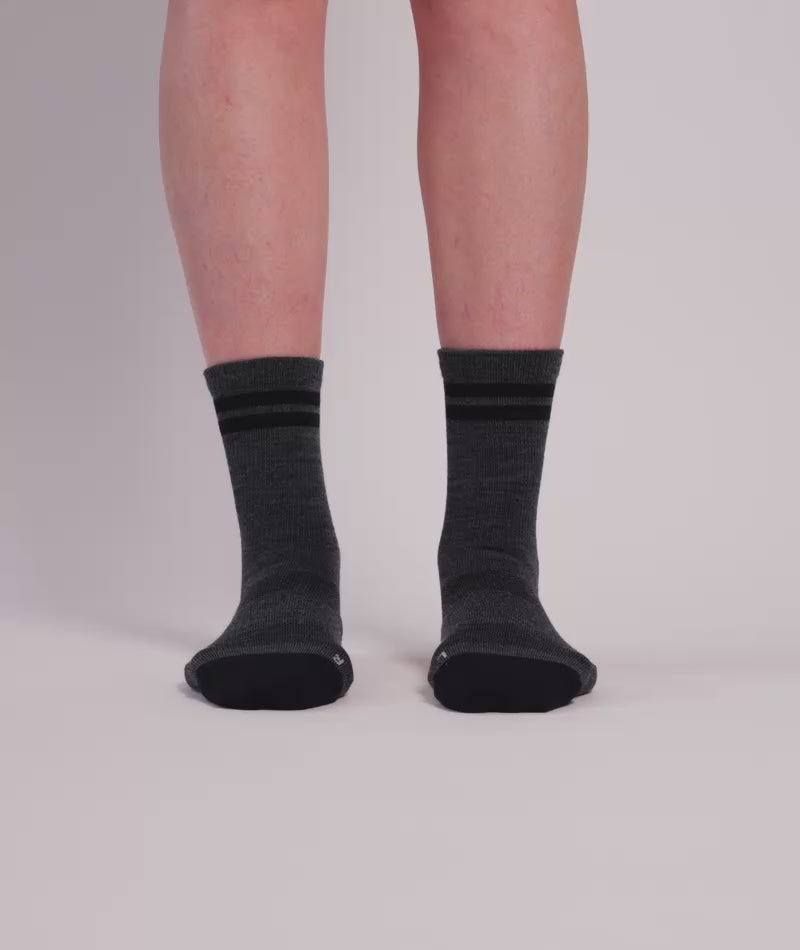 Chaussettes légères ras du cou en laine mérinos Smoke